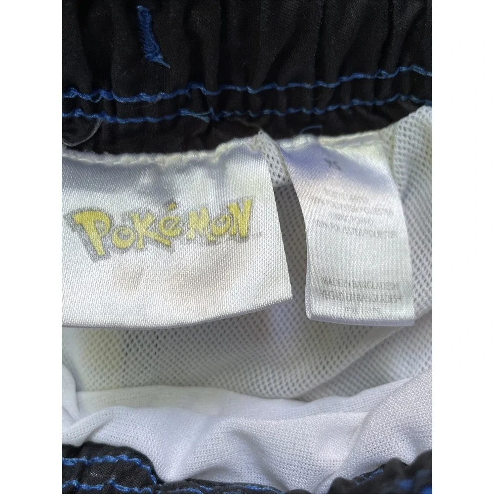 Vintage Pokemon Swim Trunks Youth XS Pikachu Multicolor Elastic Waist Swim Short